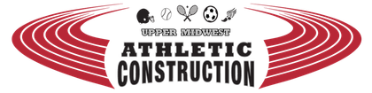 Athletic Construction logo with red swooshes and black text on a white background