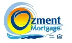Ozment Mortgage logo with blue and yellow circular swoosh design