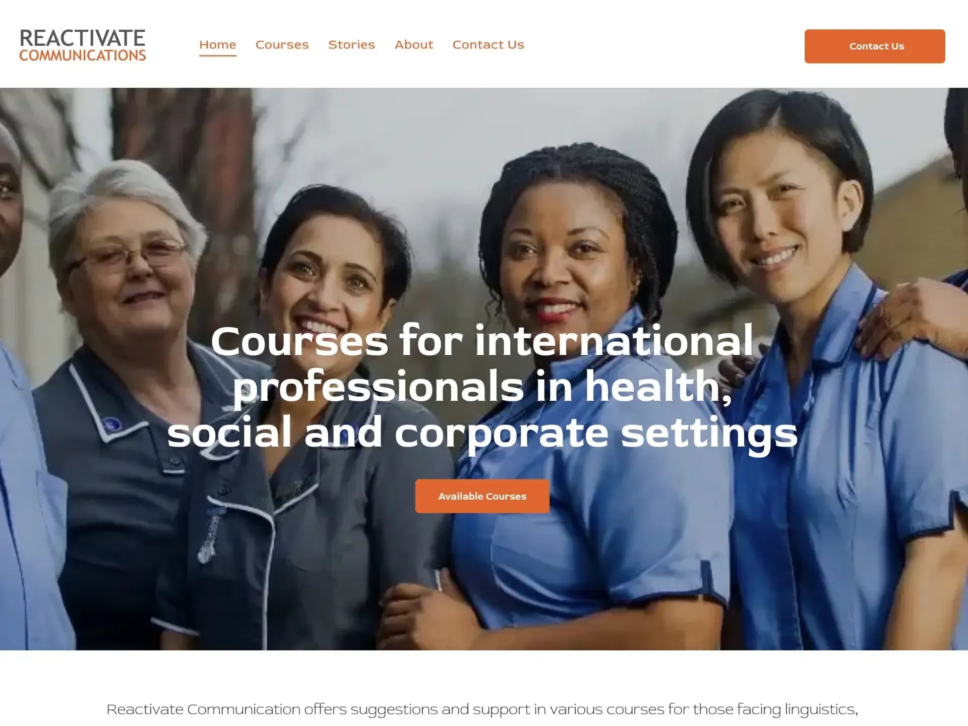 Website design for Reactivate Communications
