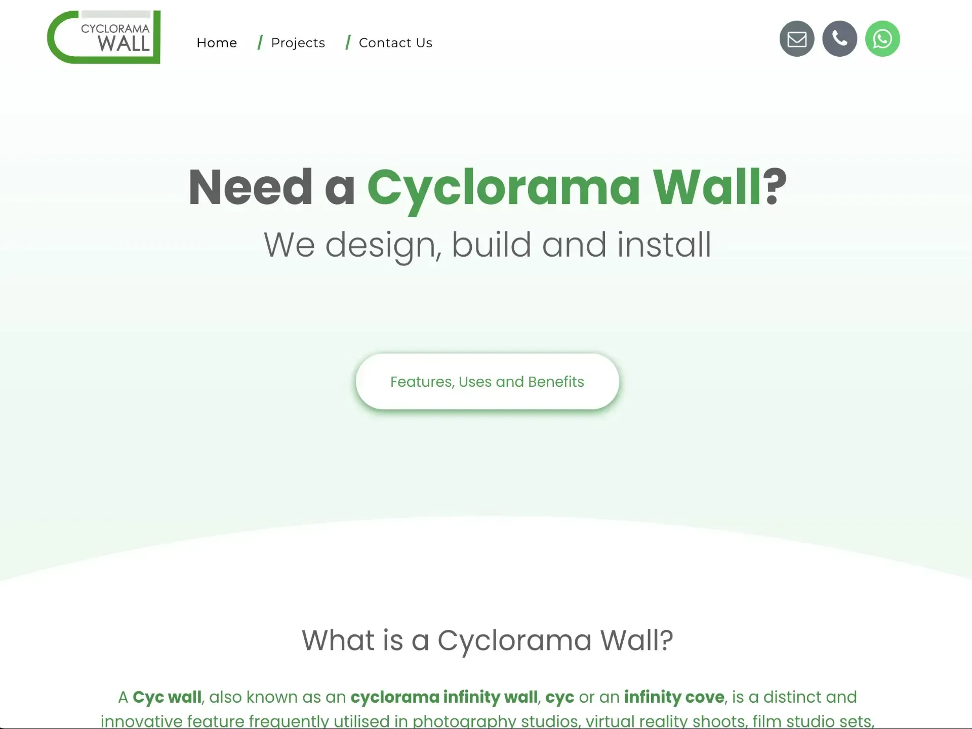 web design in Southampton for Cyclorama Wall