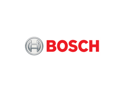 Bosch logo in red and gray on a white background