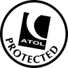 ATOL Protected logo in black and white with circular border