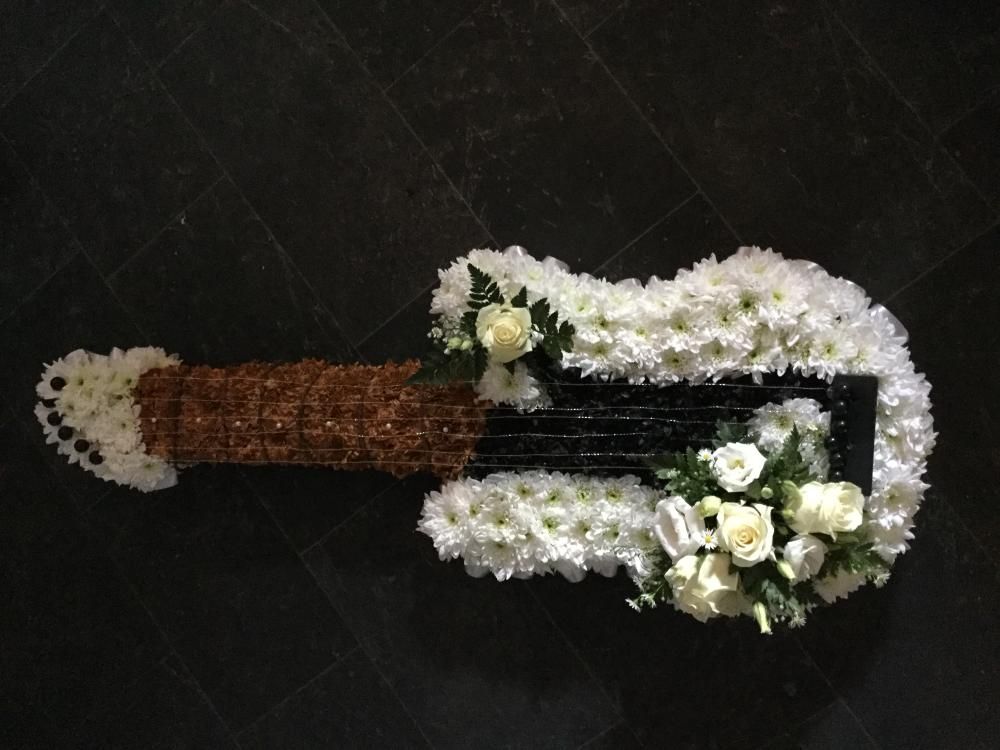 guitar funeral flower Arrangement