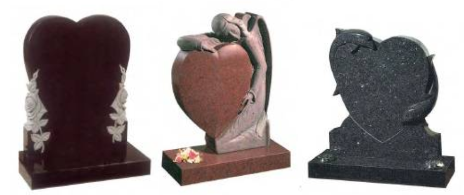 heart-shaped headstones