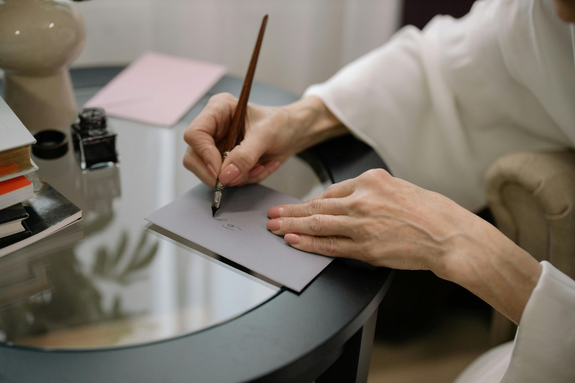 woman writing a letter