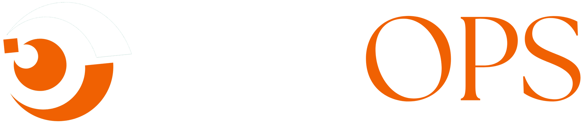 White & Orange Eye On Ops logo