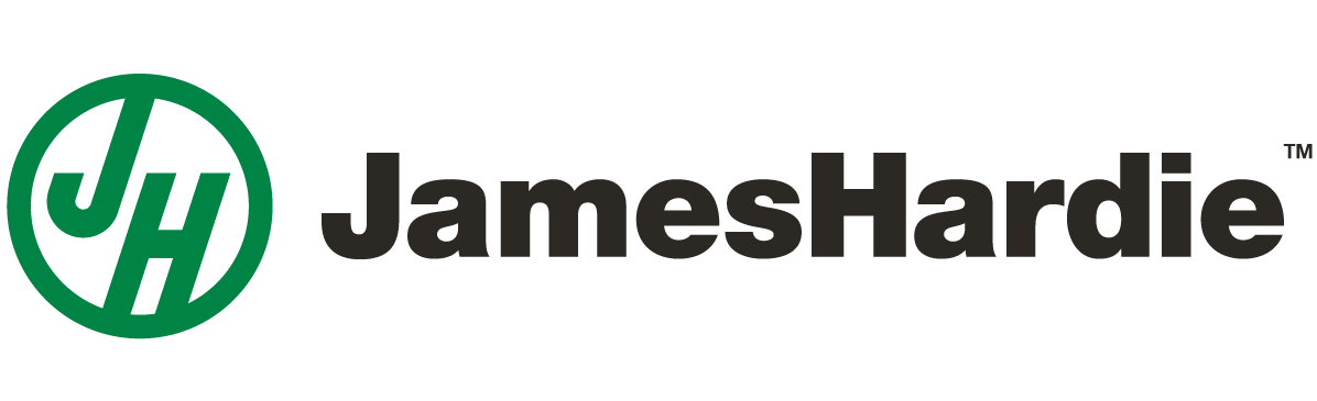 JamesHardie logo with green circular icon and black text on a white background
