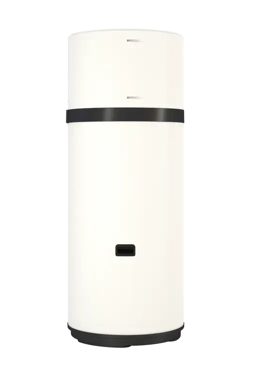 Apparecchio cilindrico alto e bianco con fasce nere, centrato su sfondo bianco.