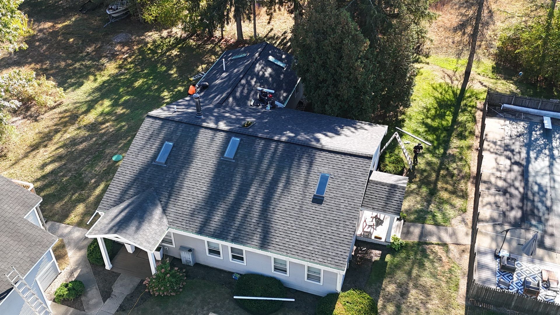 Finished roofing work by United Roofing and Siding