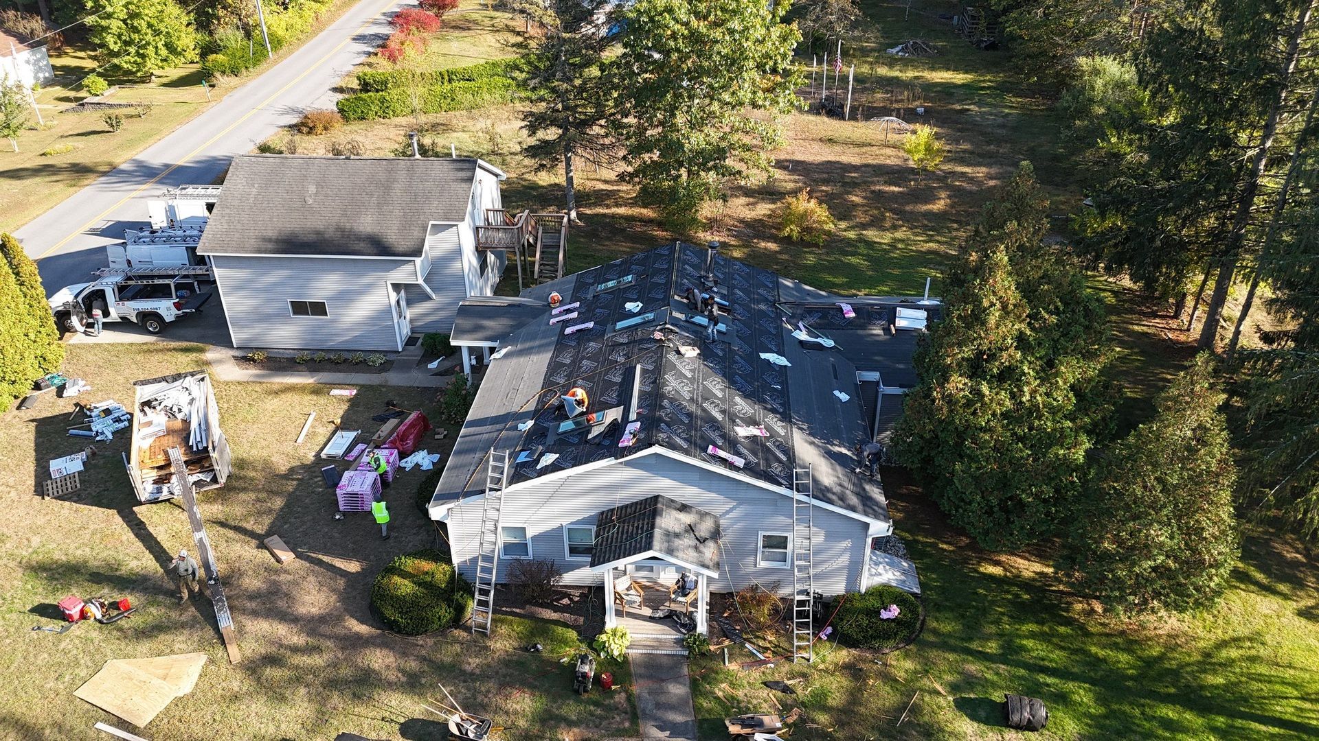 Roof underlayment installation by United Roofing and Siding