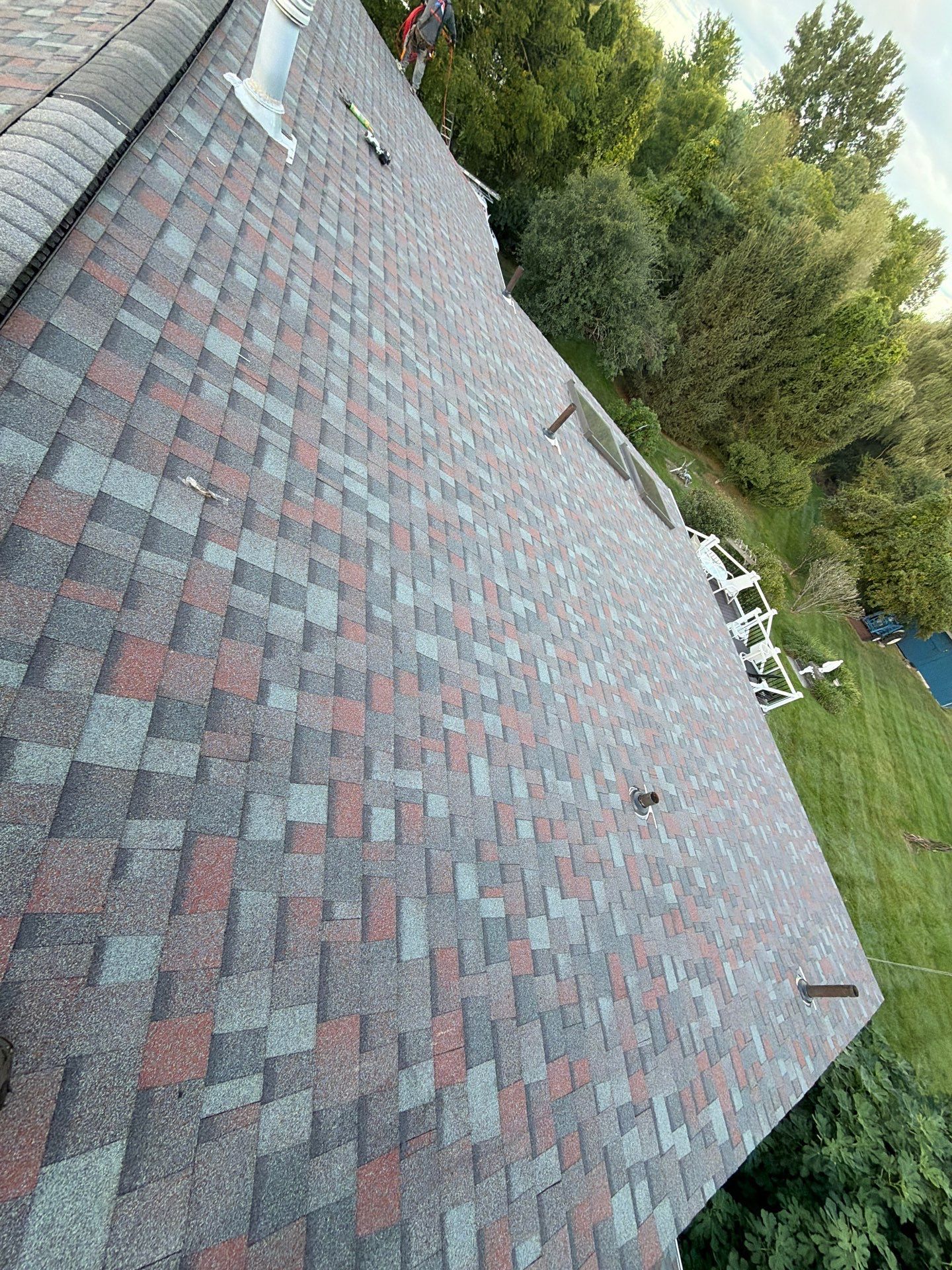 Completed residential roofing work by United Roofing and Siding