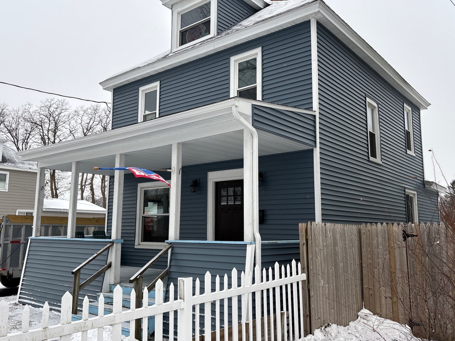 Finished siding exterior project by United Roofing and Siding on Vley Road in Schenectady NY