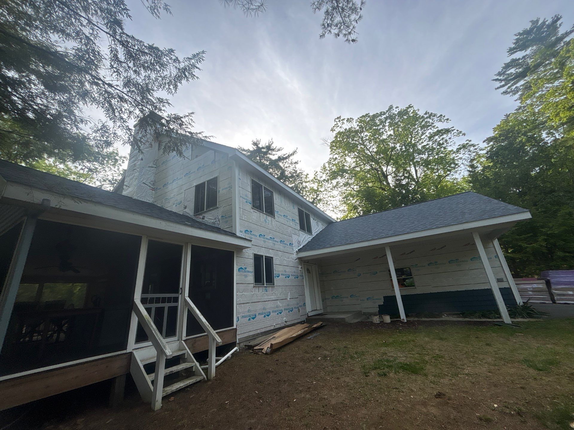 Before siding exterior project by United Roofing and Siding at 3547 Echo Bay Ln. Kattskill Bay, NY
