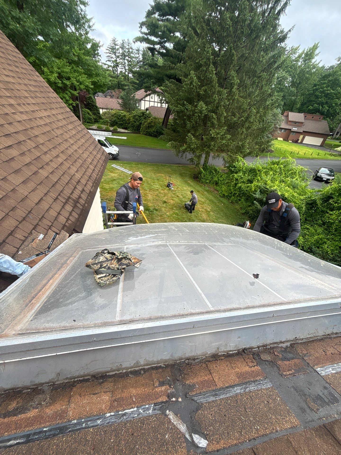 Skylight before repair or replacement work by United Roofing and Siding on Spring Hollow Court in Albany NY