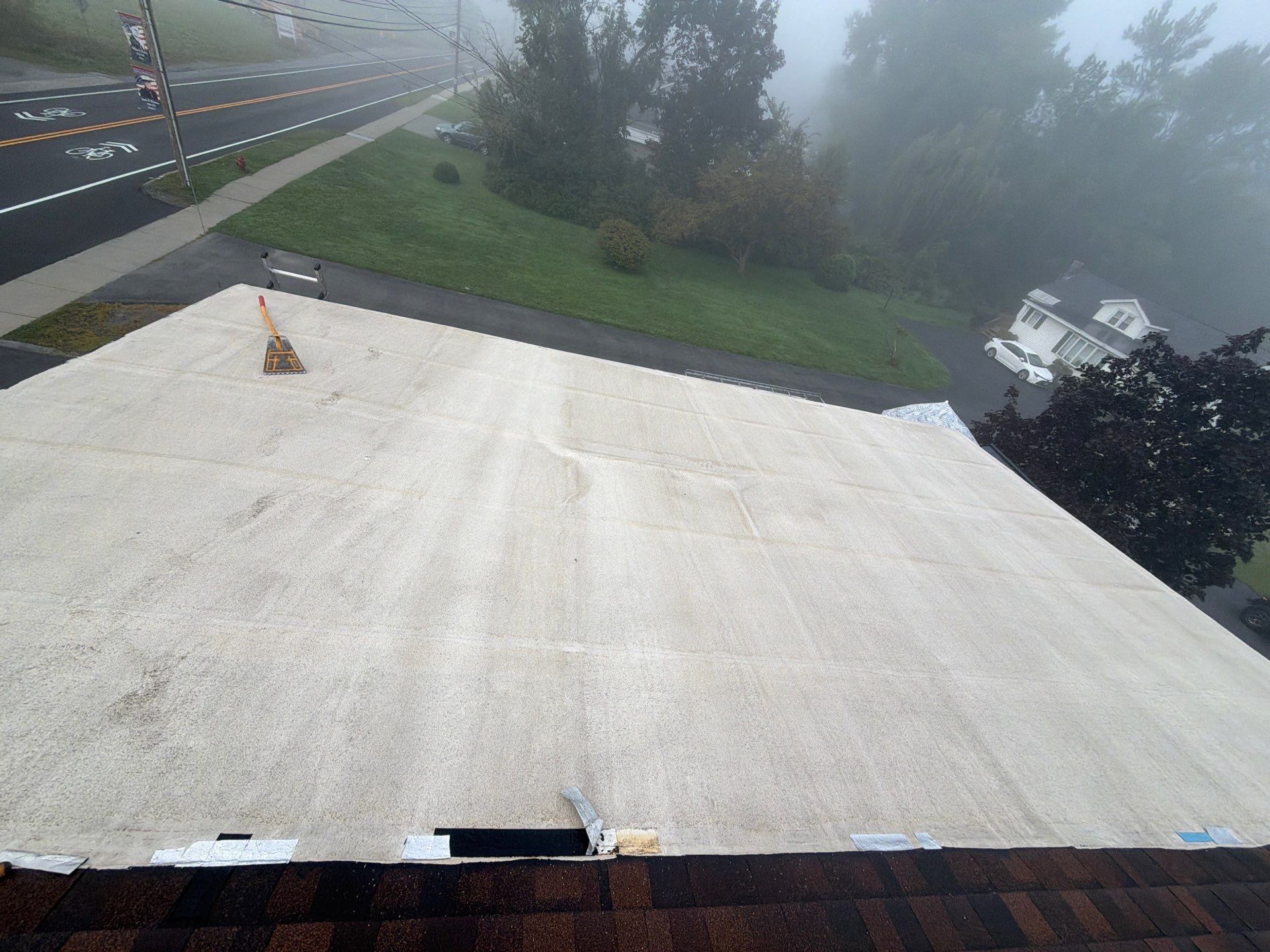 Completed residential roofing work by United Roofing and Siding