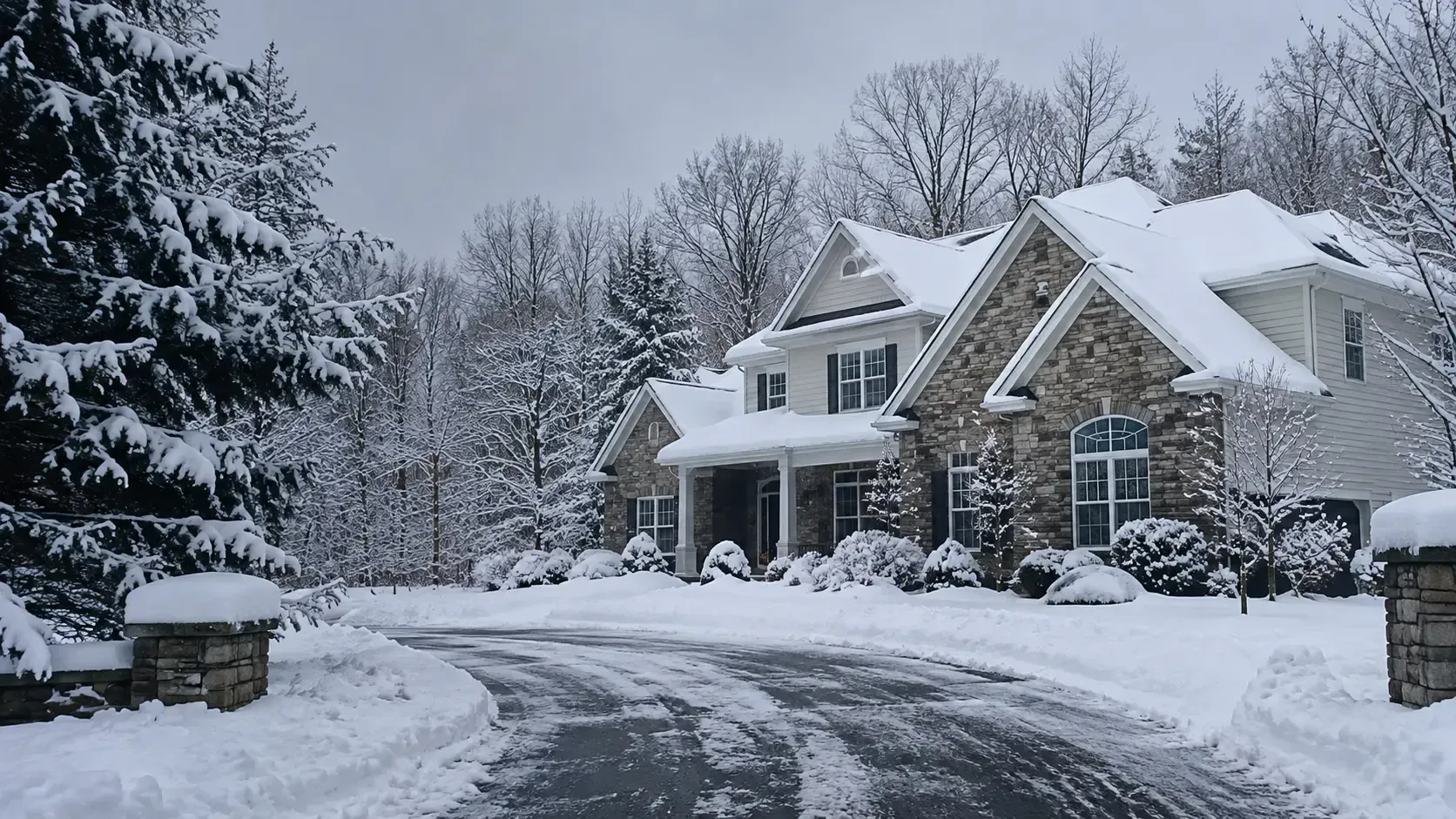 House cover by snow