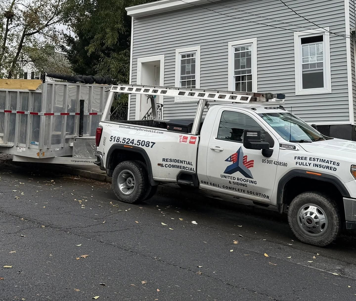 United Roofing and Siding company truck serving New York’s Capital Region