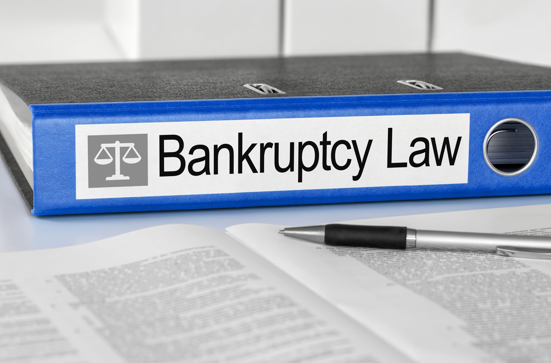 Blue folder labelled “Bankruptcy Law” for neat, easy access to all bankruptcy documents.