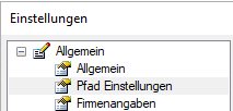 blue office Pfad Einstellungen