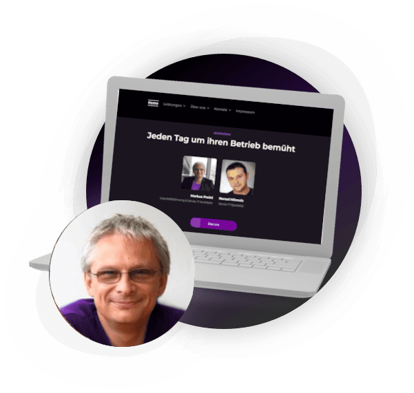 Image with notebook and managing director Markus Preinl