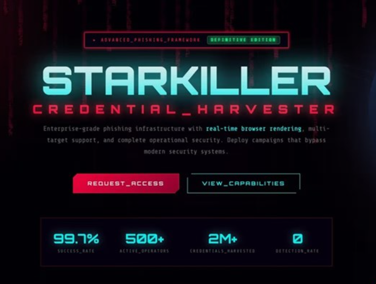 Starkiller Logo mit Untertitel Credential Harvester