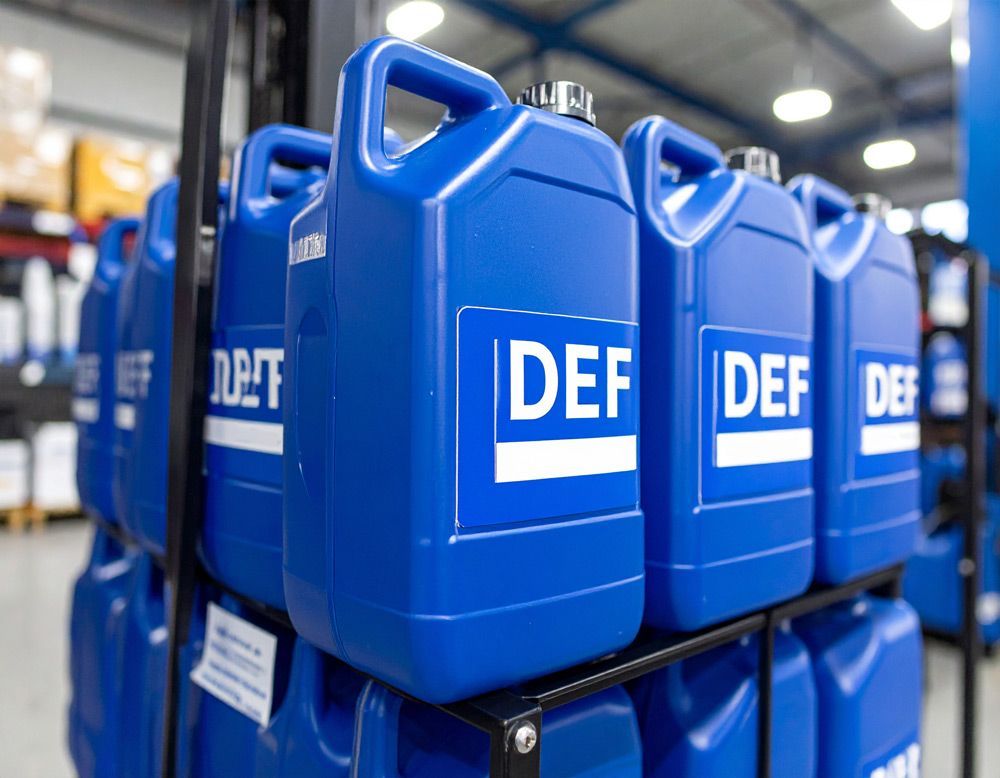 Transmission Fluids in Blue Container — gas products boise