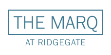 The Marq at Ridgegate logo in teal text within a teal square.