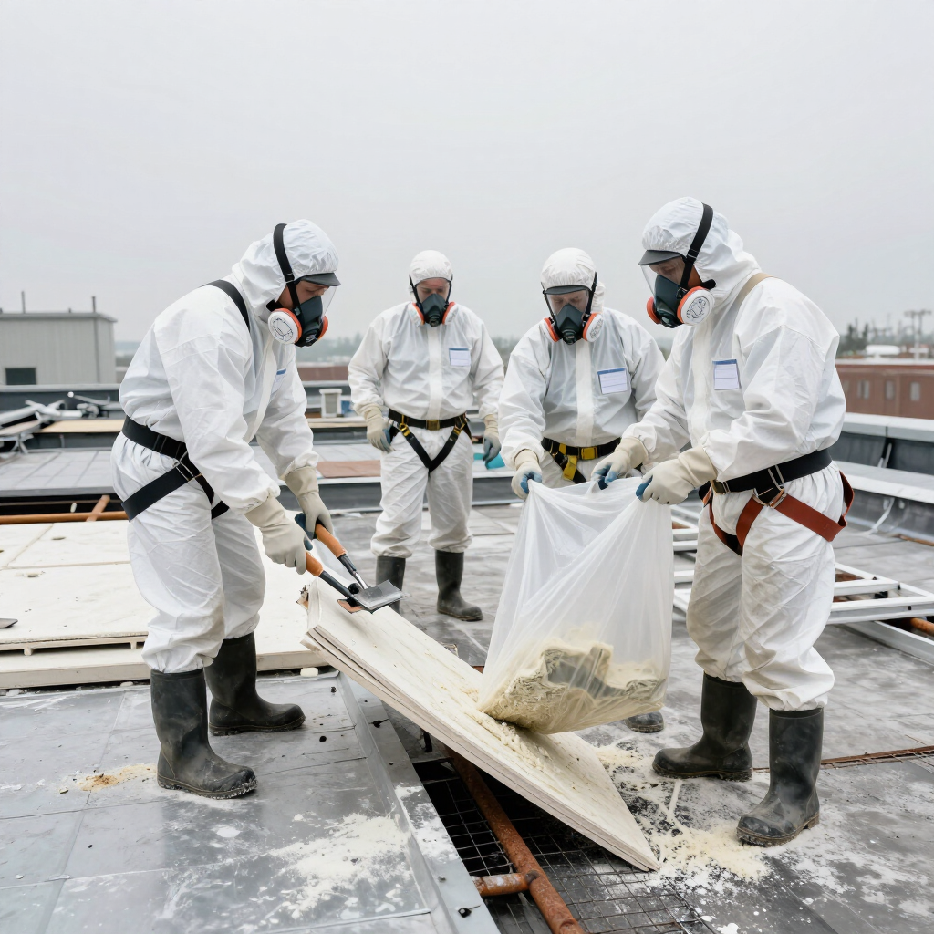 Safe asbestos removal team