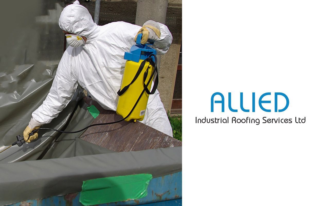 Asbestos removal on an industrial roof