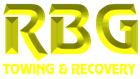 Yellow "RBG" logo with "Towing & Recovery" below.