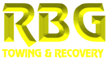 Yellow "RBG" logo with "Towing & Recovery" below.