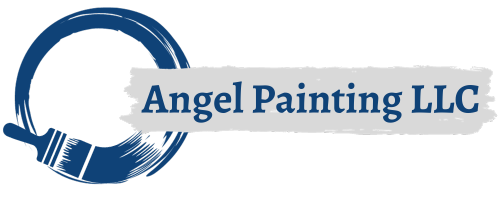 The logo for angel painting llc shows a brush in a circle.