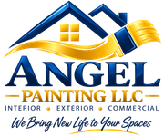 The logo for angel painting llc shows a brush in a circle.