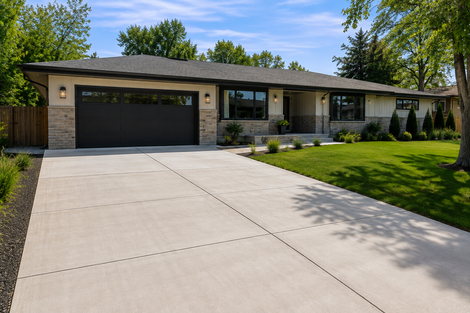 An image of concrete driveways and patio services in Bristol, CT