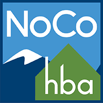 NoCo HBA logo with mountains and a house outline, blue and green colors.