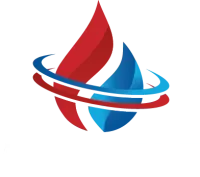 Reliable Cooling & Heating logo with red and blue flame and circular swoosh