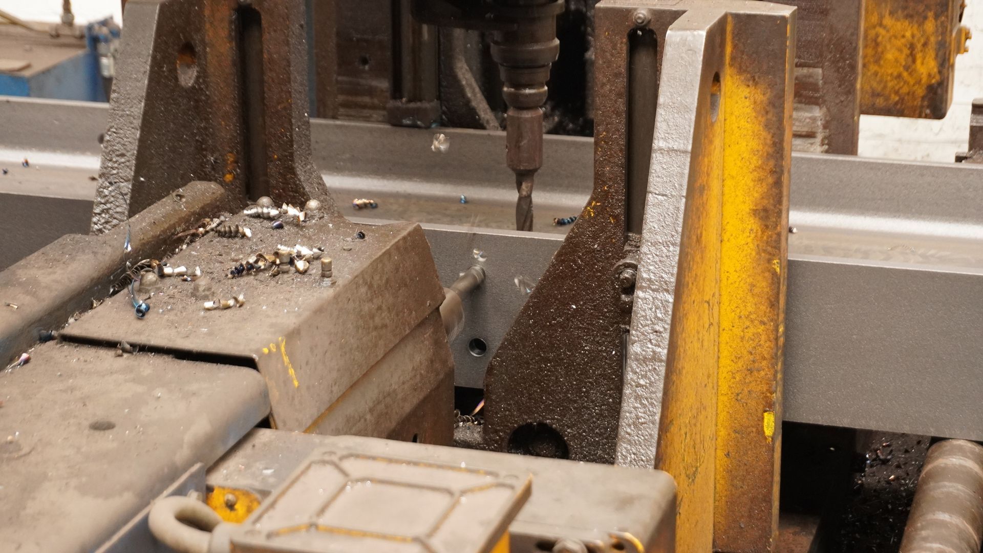 Stell being drilled