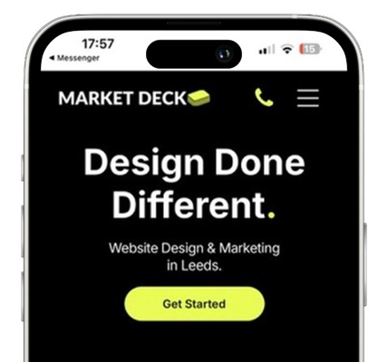 Phone showing website