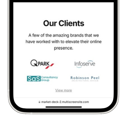 Phone showing website