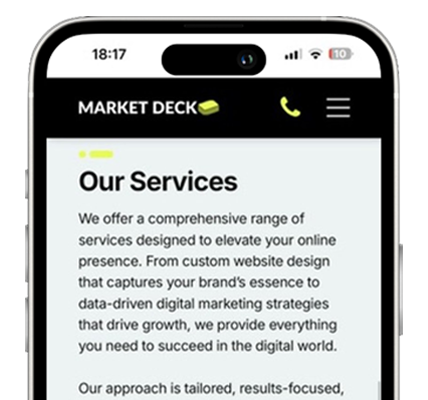 Phone showing website