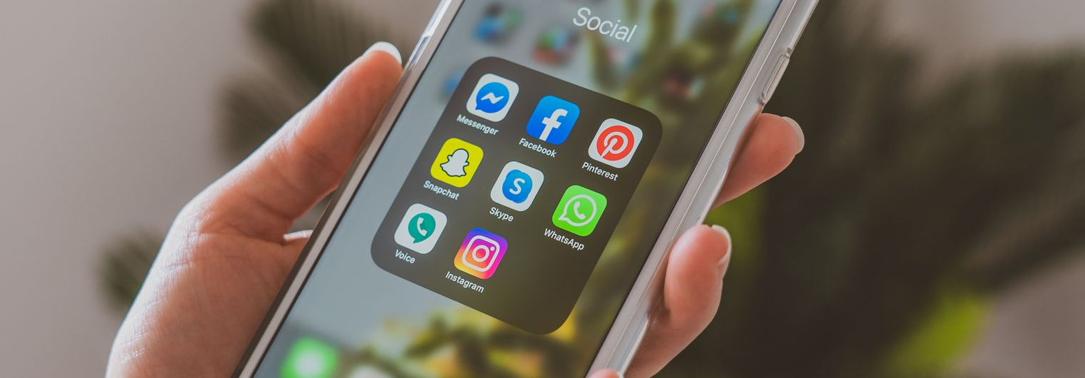 Social media apps on a phone
