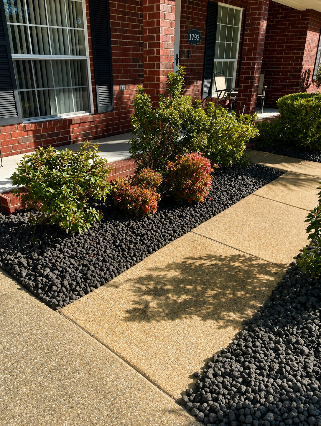 Finished residential landscape wide shot