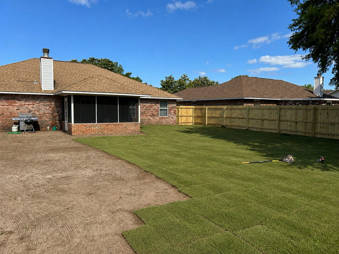 Sod installation on Florida yard