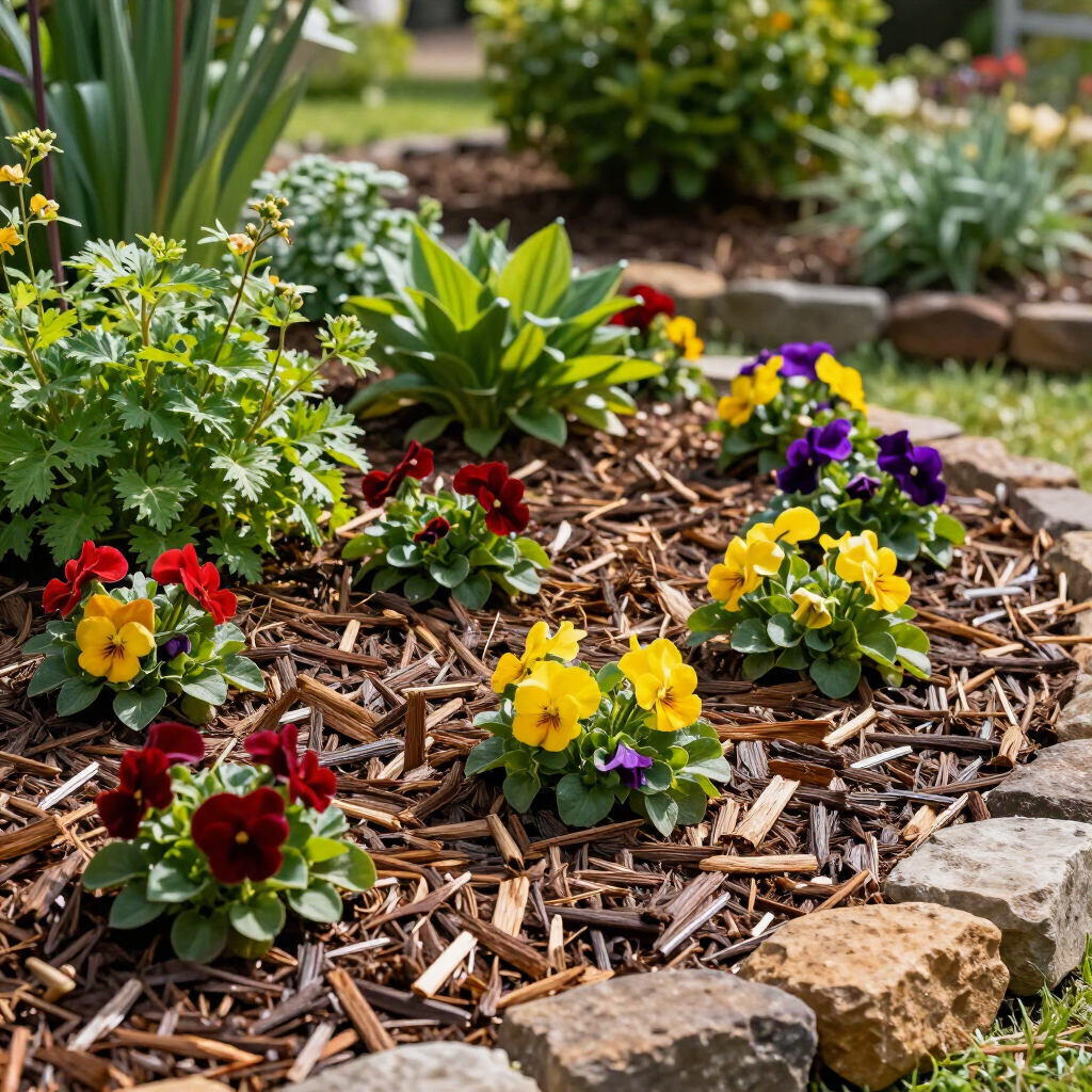 Decorative rock bed installation by Bell's Lawncare LLC in Midway, Florida