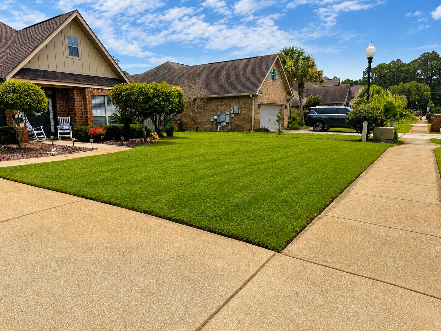 Perfectly edged sidewalk border