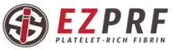 Logo for EZPRF, a brand of platelet-rich fibrin. The logo features a circle with the letters