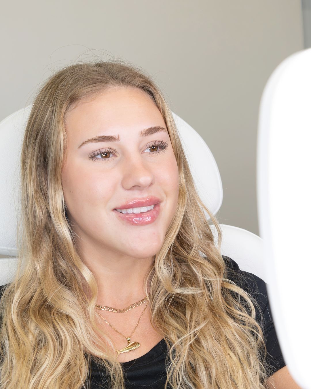 woman after lip filler treatment at Yunik Aesthetics in Pembroke Pines, FL