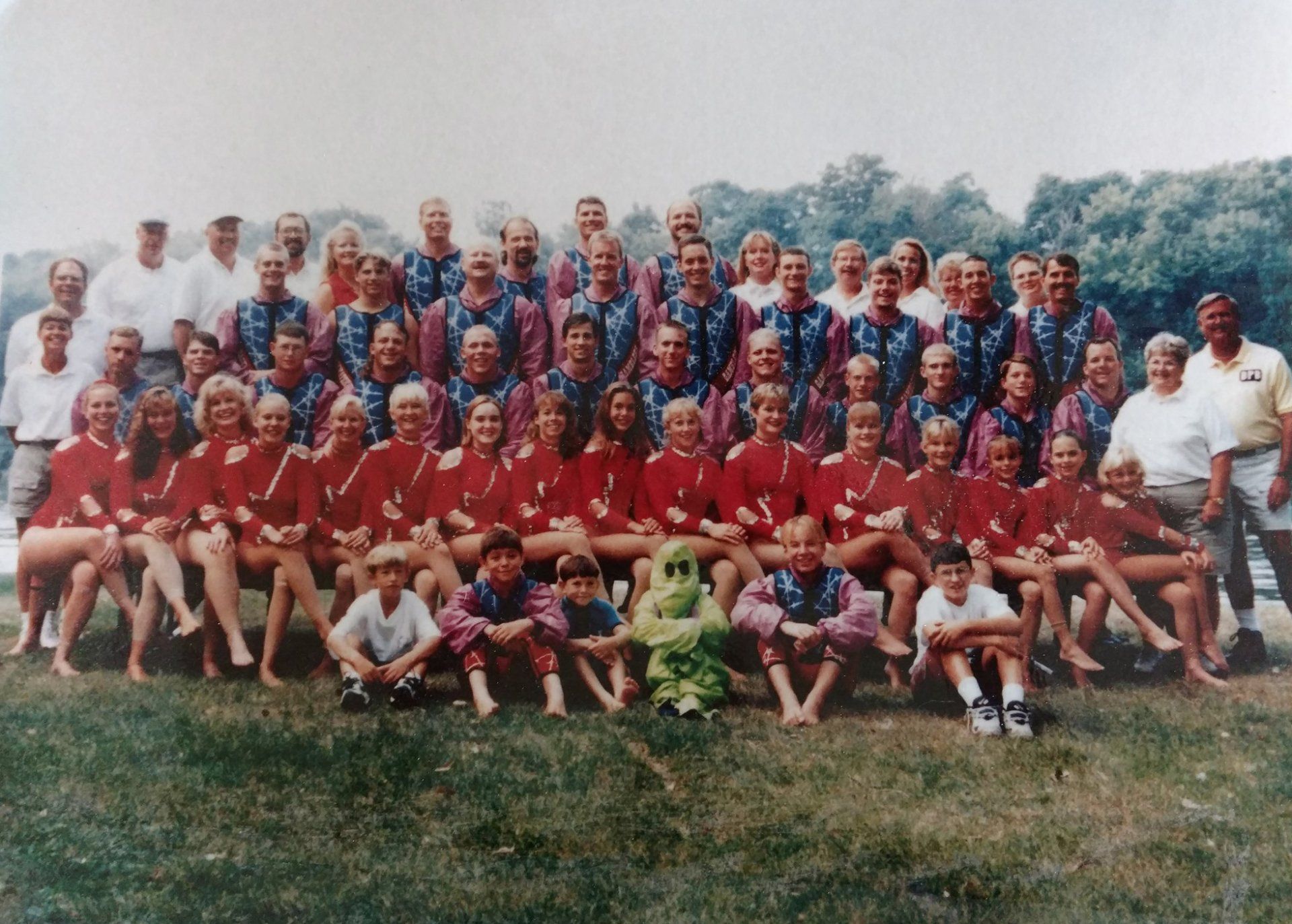 A large group of people are posing for a picture