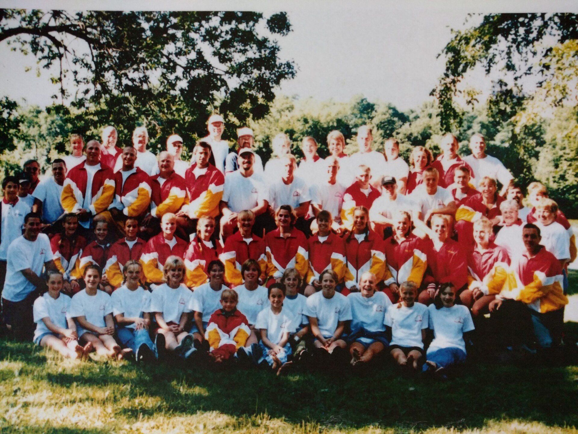 A large group of people are posing for a photo