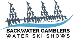 The logo for Backwater Gamblers Water Ski Shows